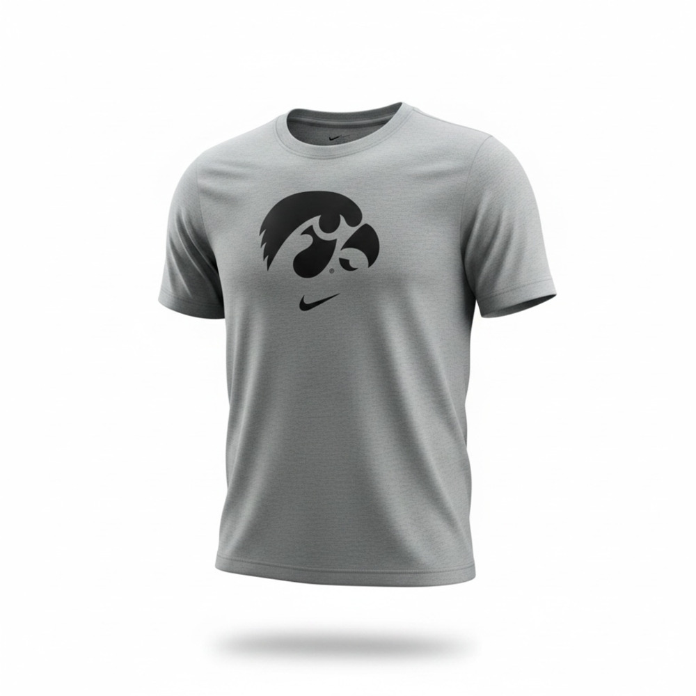 Nike Men's Heather Gray Iowa Hawkeyes Logo T-Shirt